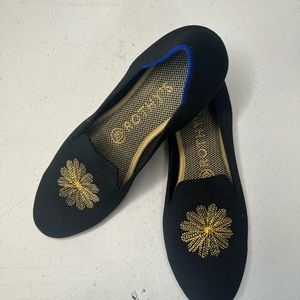 Rothy's B 7.5 Rare Limited Edition 2018 Holiday Golden Sunburst The Loafer Shoes